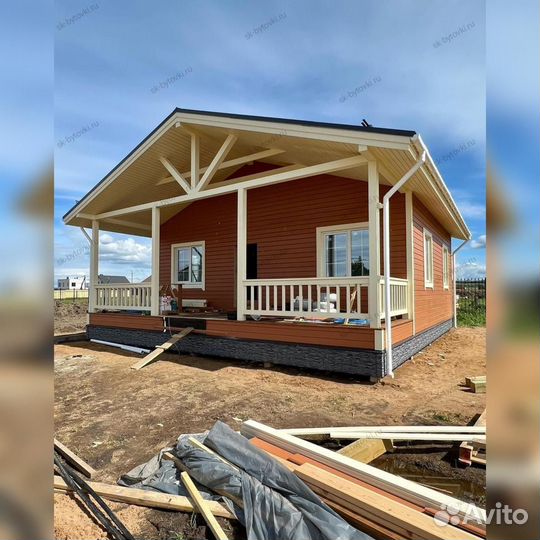 Каркасный дом 9х7м с террасой
