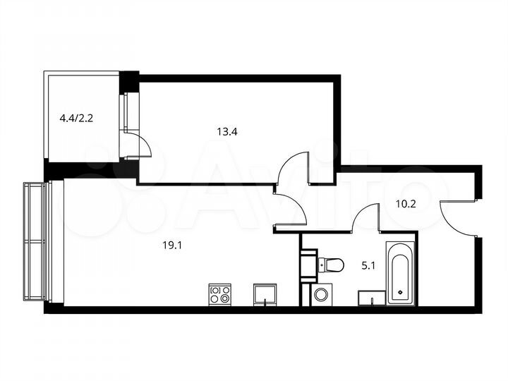 2-к. квартира, 50 м², 11/17 эт.