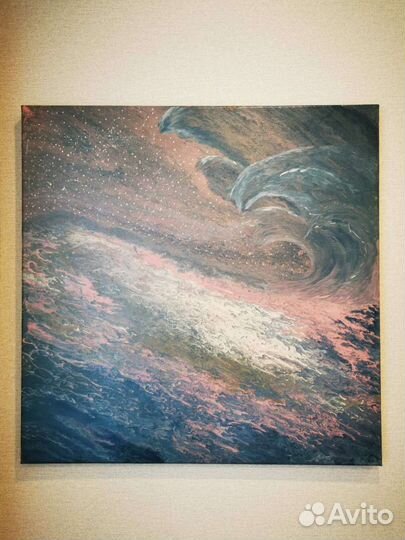 Картина в технике Флюид Арт