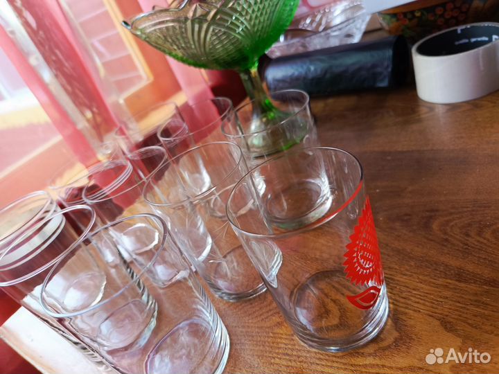 Стаканы старинные тонкостенные