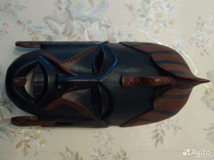 Африканская маска. Чёрное дерево. Ручная работа