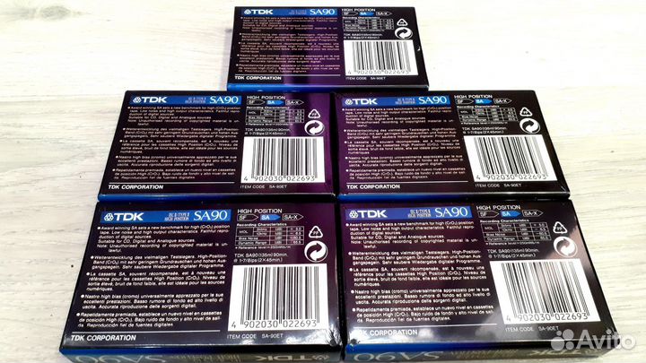 Аудиокассеты TDK SA90,запечатанные