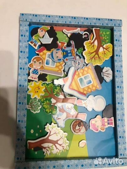 Сортер, игра на магнитной доске Времена года