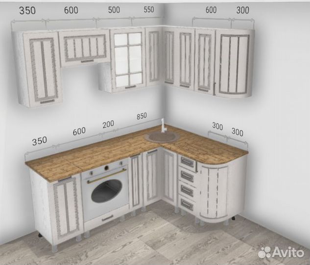 Готовая модульная угловая кухня