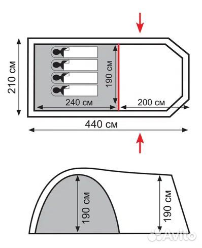 Кемпинговая палатка Totem Catawba 4