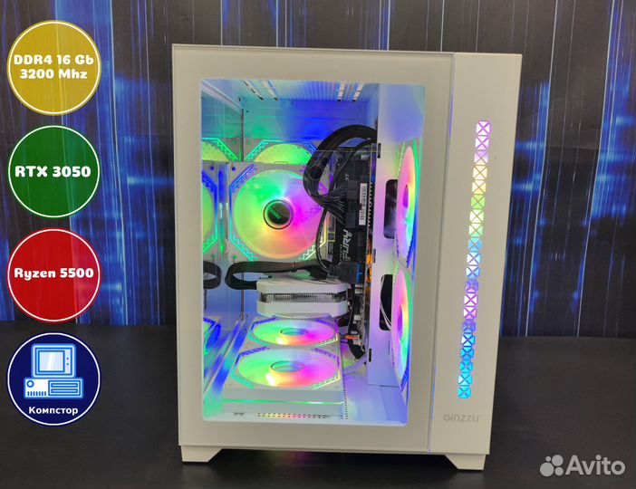 Сборка игрового пк AMD5500-RTX3050-16DDR4-LCK6-A520