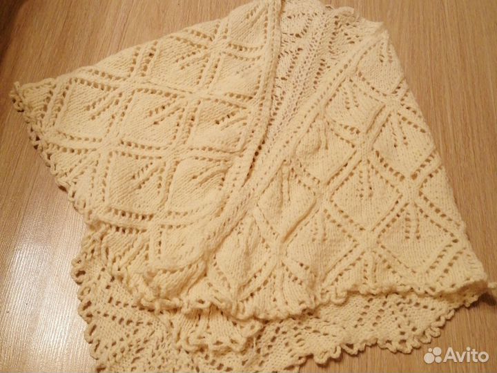 Шерстяная платок шаль ручной вязки