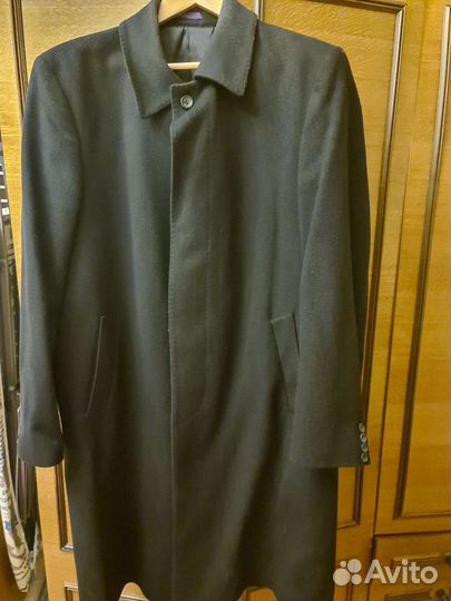 Пальто мужское черное длинное