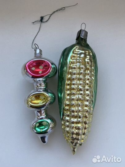 Елочные игрушки СССР светофор кукуруза