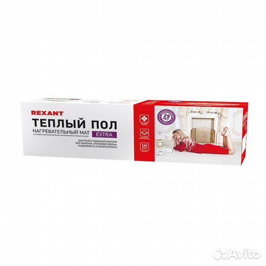 Нагревательный мат rexant Extra 4 м², 640 Вт