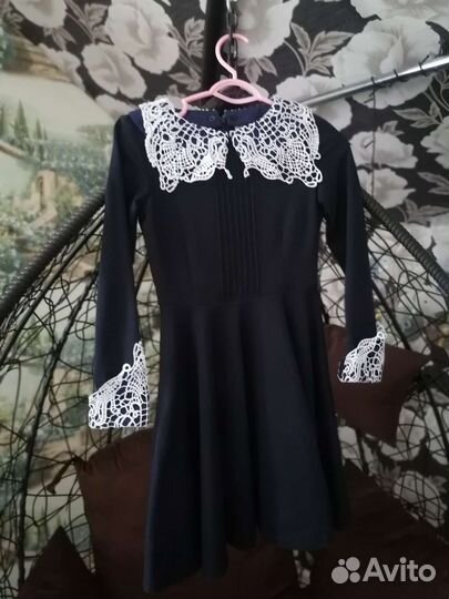Платье школьное синее