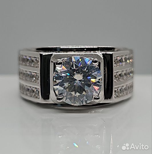 Печатка мужская с бриллиантом (муассанитом) 3ct