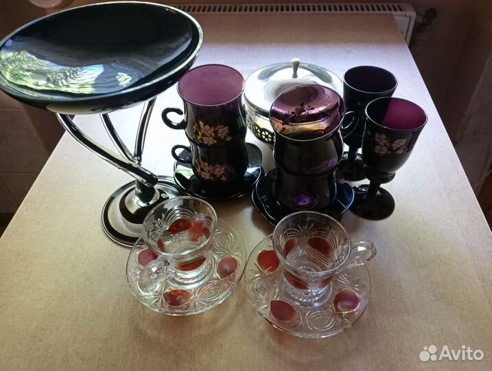 Посуда цветное стекло