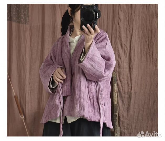 Куртка лен в стиле этно бохо