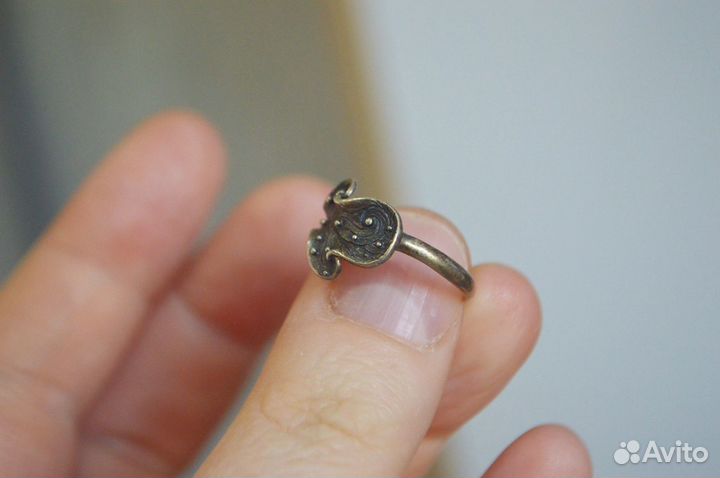 Кольцо серебряное, кольцо из серебра, дубовый лист