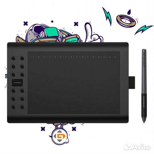 Графический планшет для рисования gaomon M106K PRO