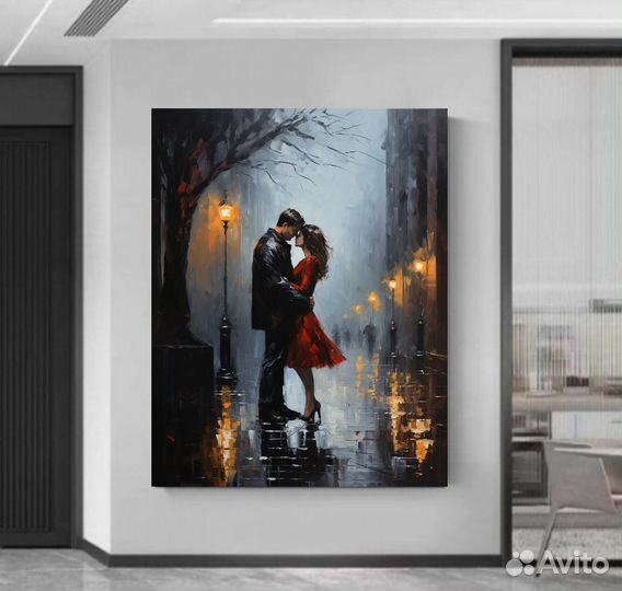 Картина маслом на холсте нежные мгновения примерка