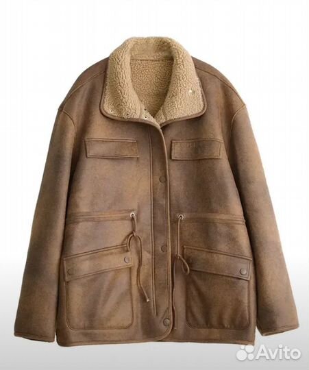 Дубленка женская двусторонняя 48