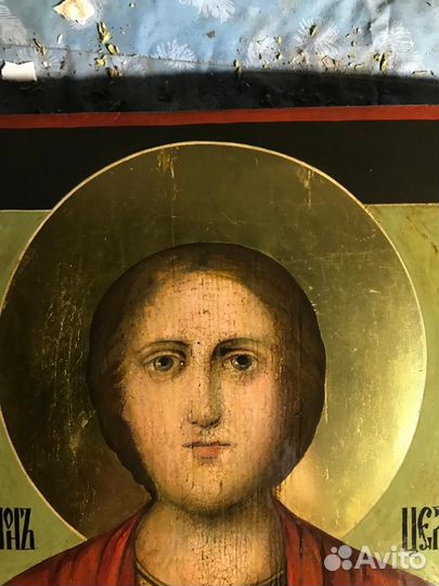 Старинная икона св Пантелеймон Целитель 19 век