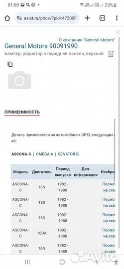 Подушка радиатора Opel