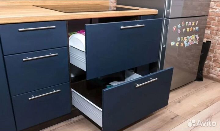 Синий кухонный гарнитур цена за всё