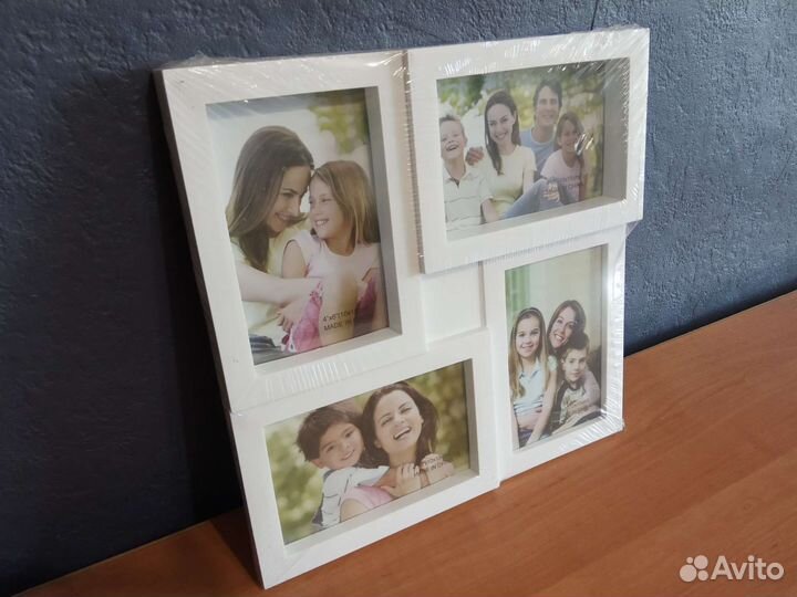 Рамка для 4 фото 10*15 настенная, рамочка, новая