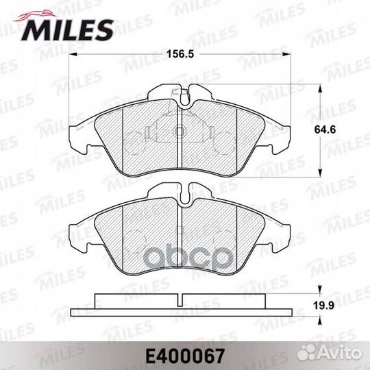 Колодки тормозные дисковые перед E400067 Miles