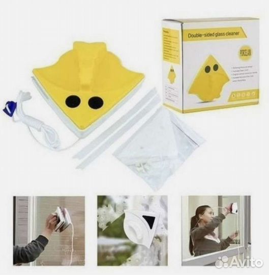 Магнитная щетка для окон двусторонняя