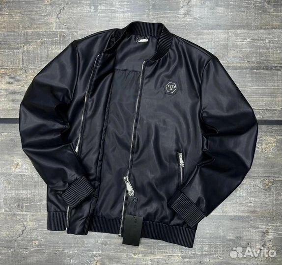 Мужская кожаная куртка Philipp Plein