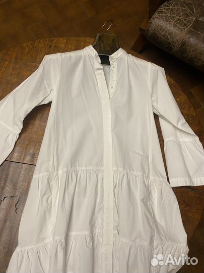 Primark s 42 роскошное белое платье хлопок 100