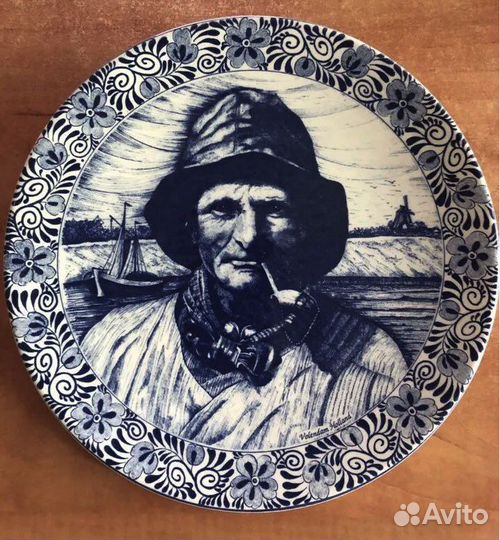 Большое блюдо, тарелка Delfts. Голландия