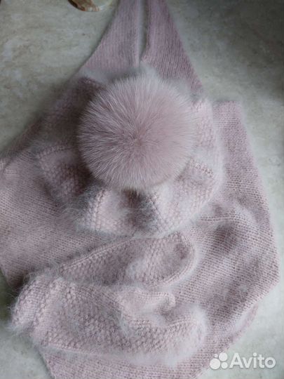 Берет из пуха норки Ангора 80 Косынка