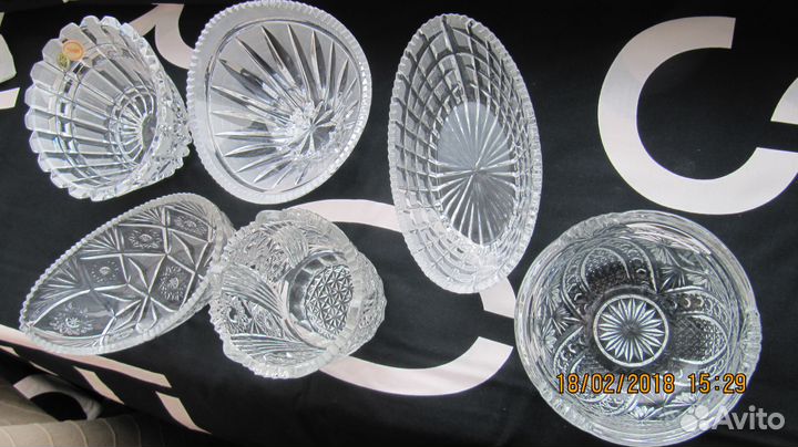 Хрустальные конфетницы, салатники