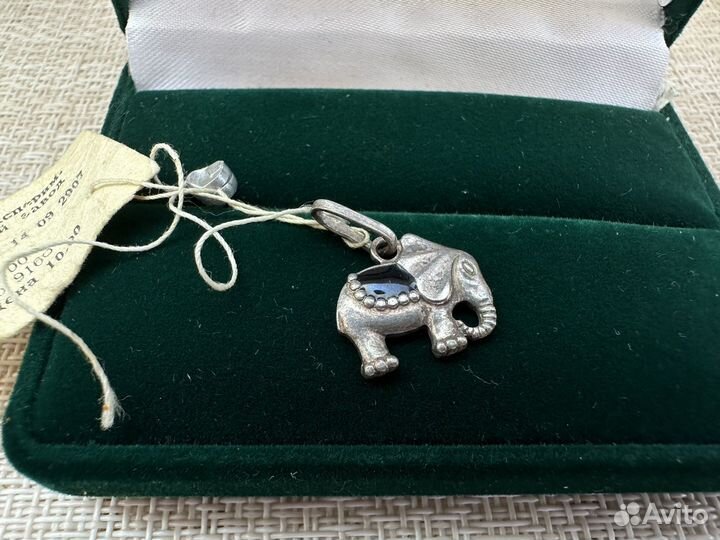 Кулон слоник серебро 916 звезда с биркой СССР