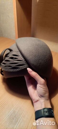 Шляпа-берет фетровая женская с бантиком из февраля