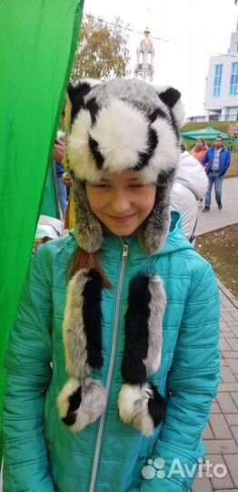 Шапка из натурального меха кролика