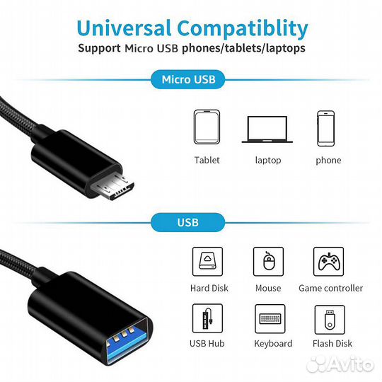 Микро USB OTG адаптер
