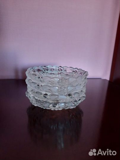 Тарелки, Чешское стекло, набор 4 шт