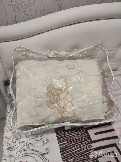 Бортики в детскую кроватку + балдахин с креплением