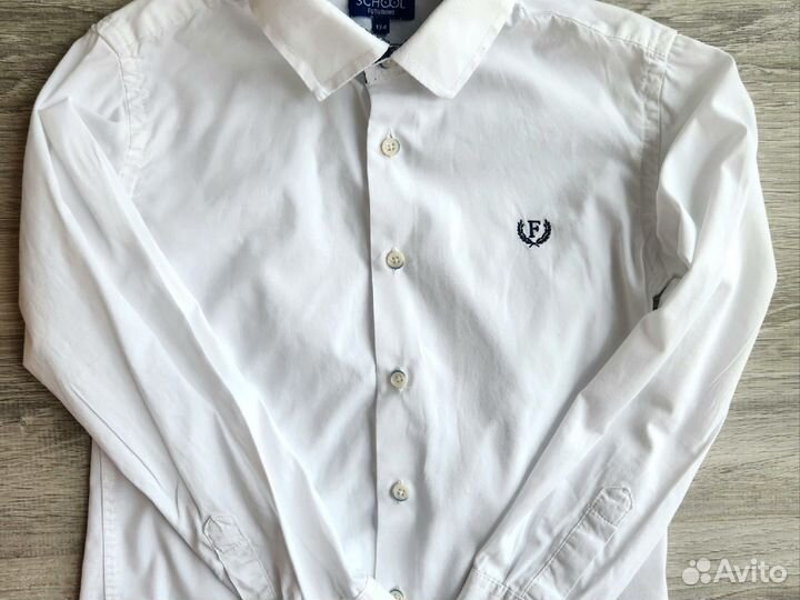Рубашка белая для мальчика 134