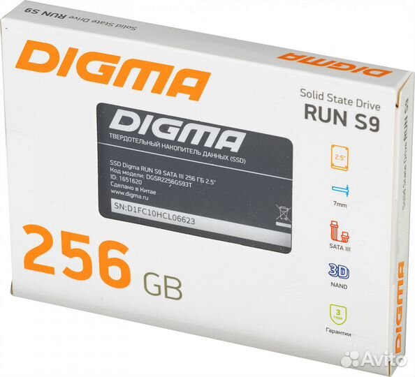 Накопитель SSD Digma sata-III 256GB dgsr2256GS93T