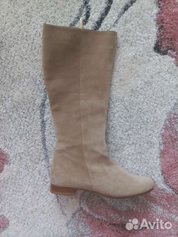 Сапоги Max mara 39 замшевые бежевые, оргинал