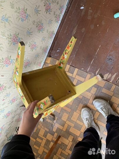 Стульчик детский деревянный расписанный СССР