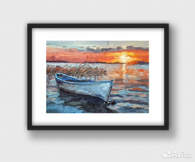 Картина маслом пейзаж Закат