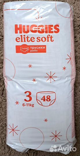 Huggies elite soft 3 трусики 6-11кг