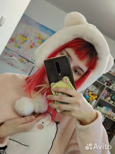 Теплая зимняя шапка мишка