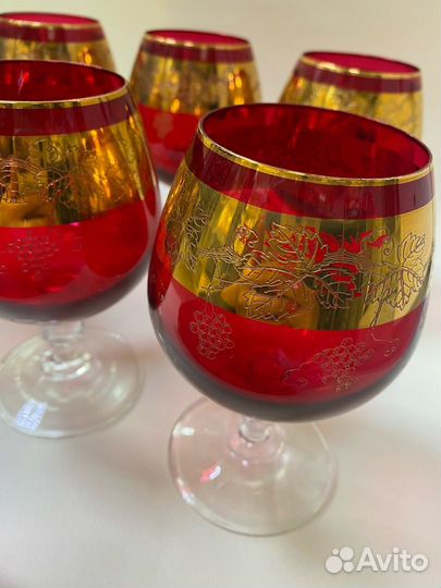 Набор коньячных бокалов,чешское стекло 6шт Bohemia