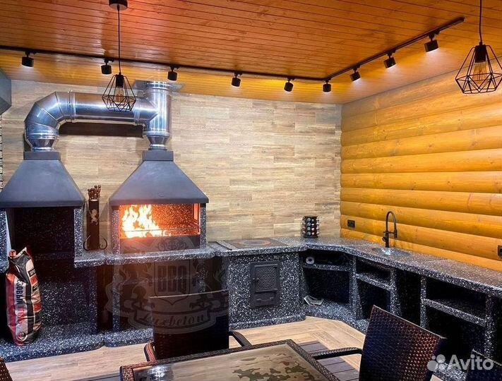 Мангальная зона без грязи и стройки на участке