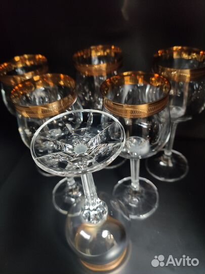 Хрустальные фужеры 17 и 23см СССР и Чехия Богемия