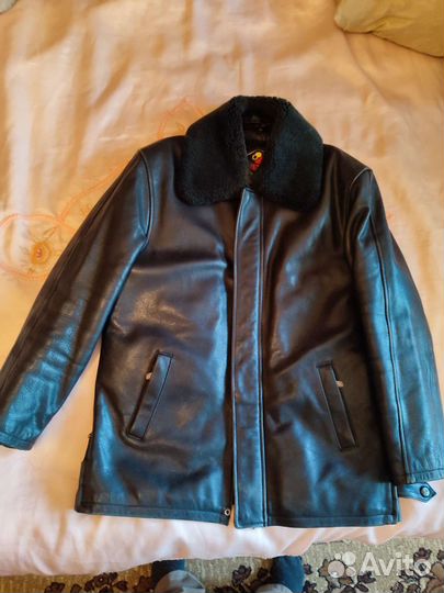 Куртка кожаная мужская зимняя 54